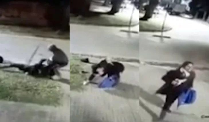 Video: atacaron a una mujer para robarle y un vecino ahuyentó al ladrón a los tiros