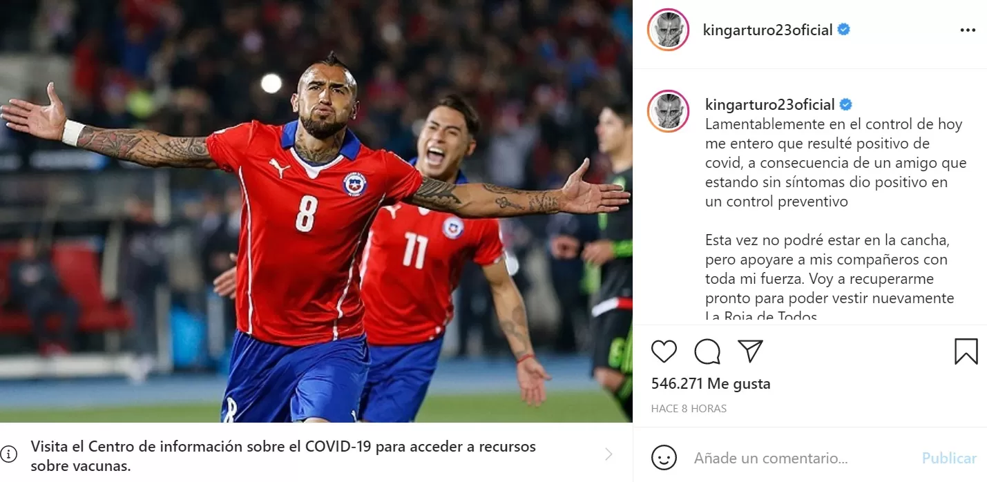 MENSAJE. Lo que escribió Vidal en sus redes. 