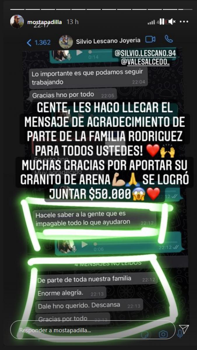 Mosta Padilla inició una nueva colecta para ayudar a la familia que sufrió el robo en su joyería