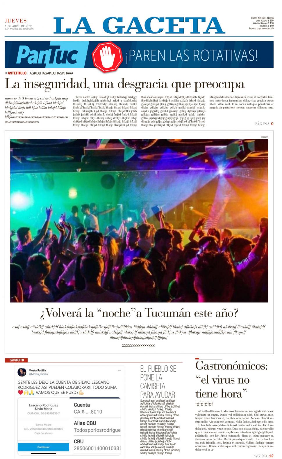 PREOCUPADO. “Mosta” Padilla puso énfasis en la inseguridad que viven los tucumanos. 