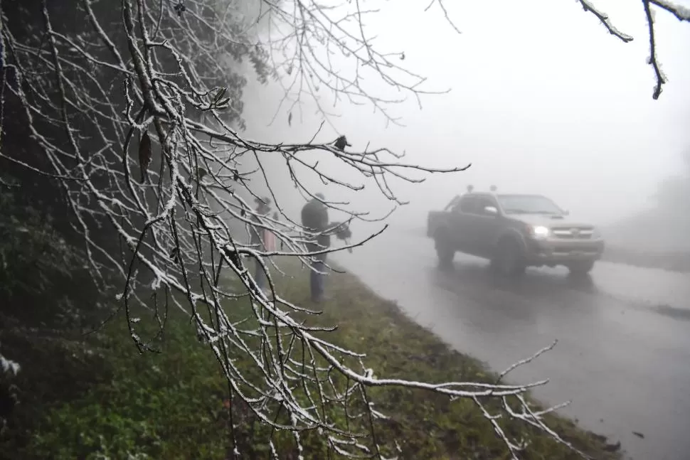 LA ILUSIÓN DE LA NIEVE. Los copos que comenzaron a caer temprano generaron la ilusión. “Están cayendo copos, pero se disuelven al tocar el suelo”, dijo el comisionado de San Javier, Lucas Vildoza.  