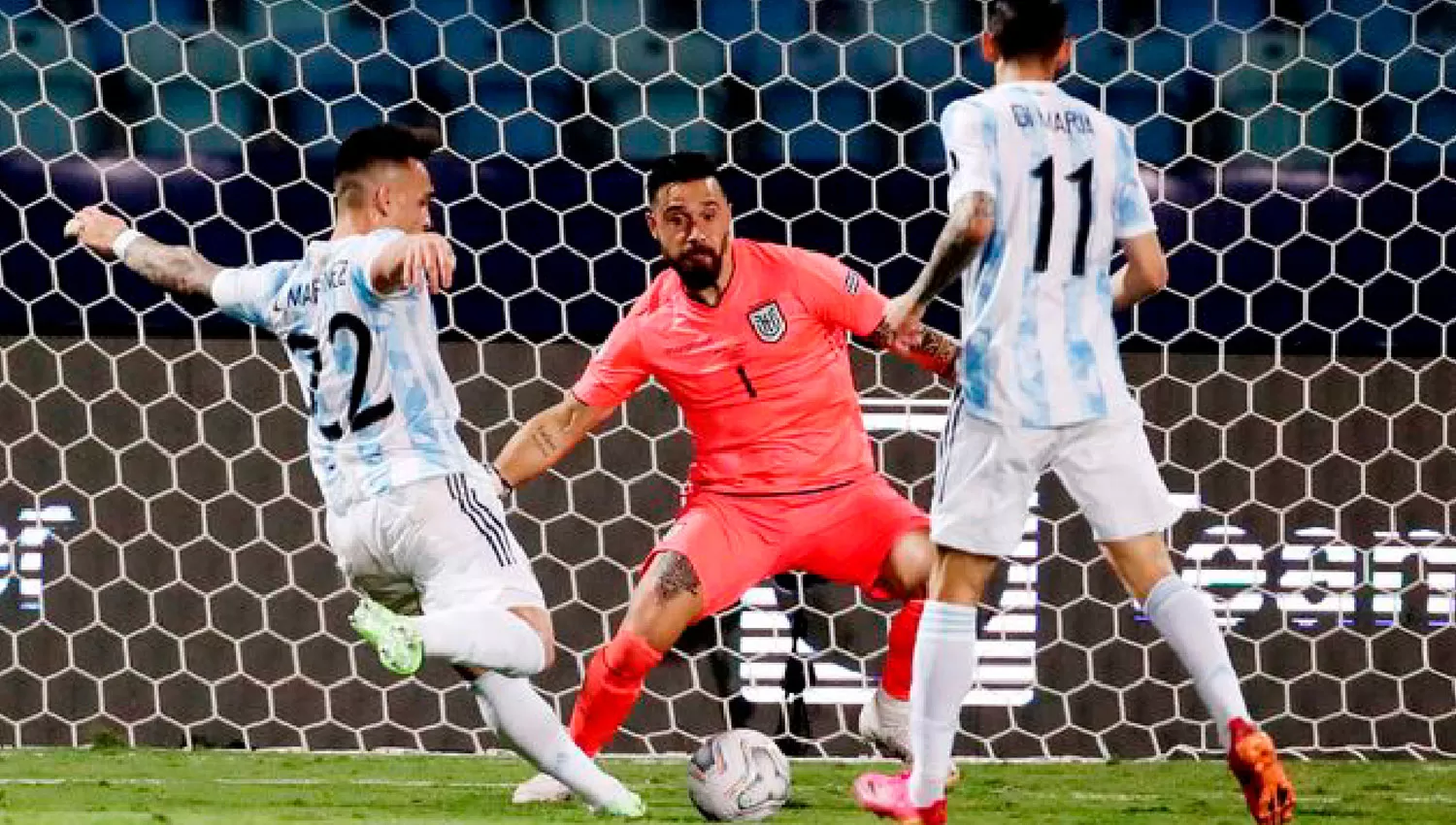 VOLVIÓ AL GOL. Lautaron Martínez anotó ante Ecuador, en cuartos de final, y lleva dos gritos en la Copa América Brasil 2021.