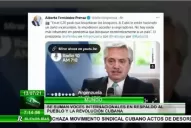 La televisión oficialista de Cuba afirmó que Alberto Fernández apoyó al gobierno de Díaz-Canel