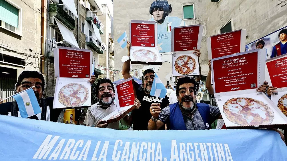 Protesta en Italia. Foto Télam. 