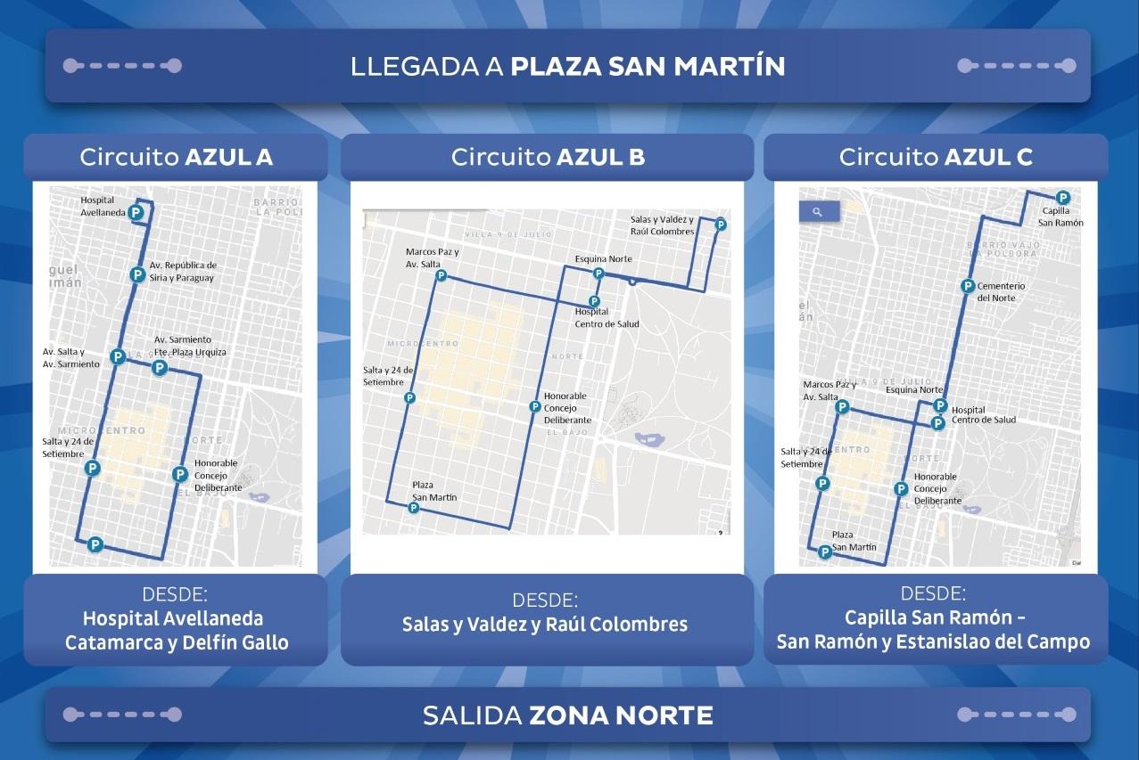 Estos son los recorridos de los minibuses de la Municipalidad de San Miguel de Tucumán