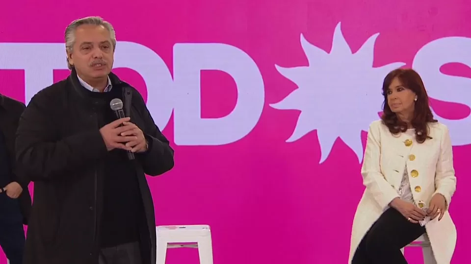 Alberto Fernández y Cristina Kirchner. Captura de video
