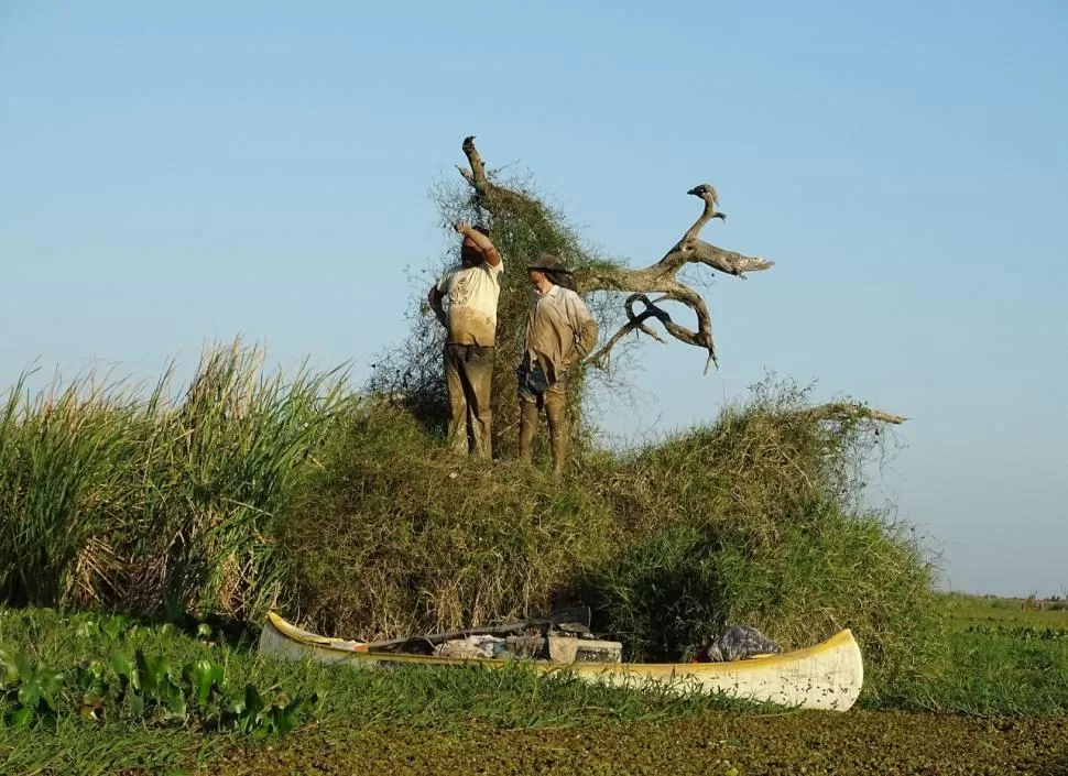 EN EL BAÑADO LA ESTRELLA. El cauce del río se convierte en una trampa con laberintos que impiden el paso. 