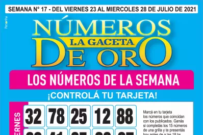 ¡Mucha suerte! Esta es la grilla completa de los Números de Oro