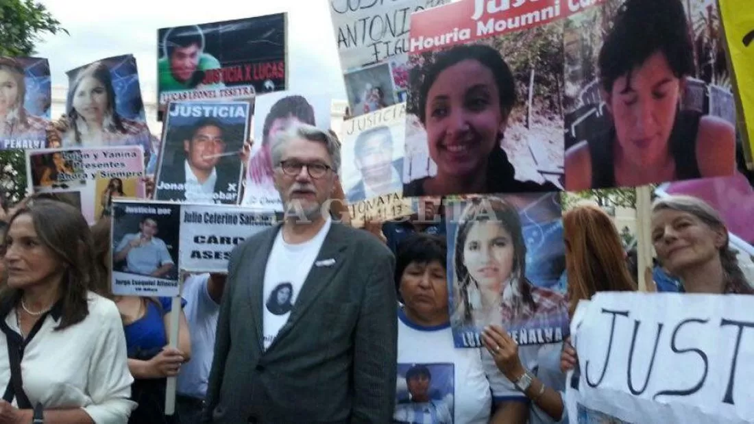 Bouvier en una marcha por las victimas de la impunidad en Salta. Aechivo La Gaceta