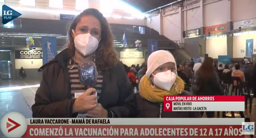 Rafaela padece una deficiencia inmunológica y fue una de las primeras en vacunarse