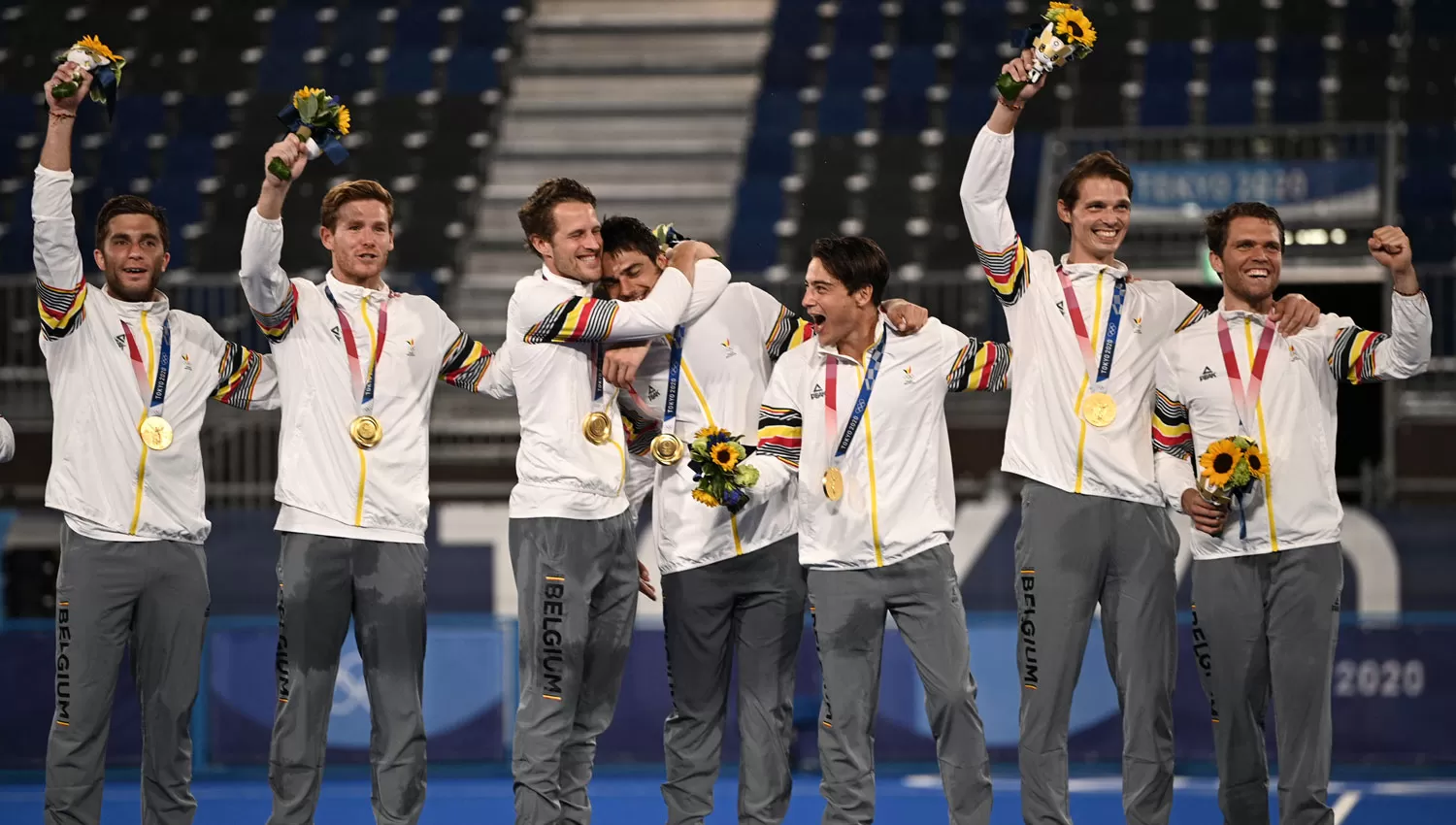 EN LO MÁS ALTO. Los belgas se quedaron con el primer puesto en hockey masculino en los Olímpicos de Tokio.