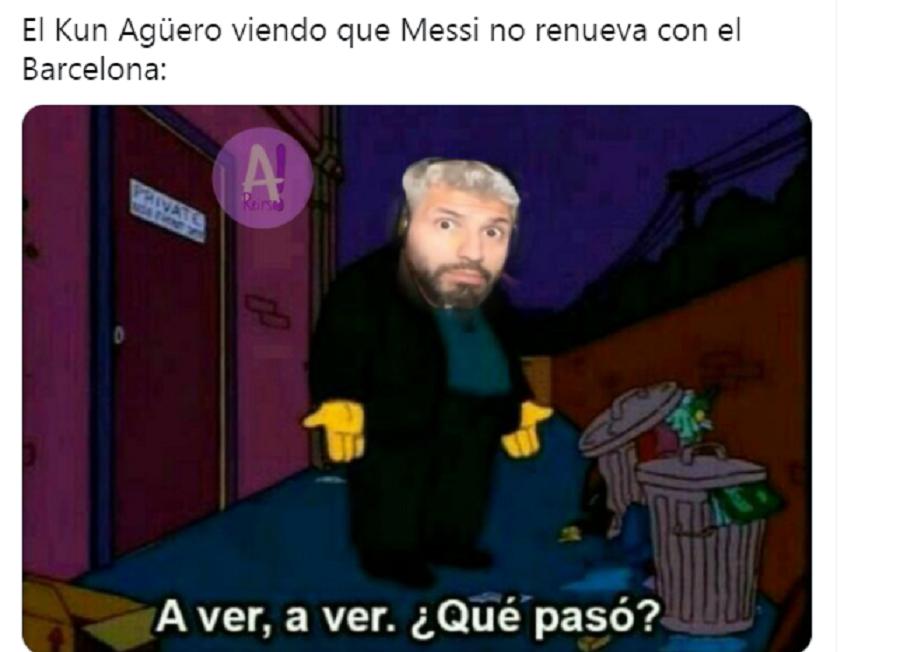 Se multiplicaron los memes sobre el Kun Agüero, tras la partida de Messi del Barcelona