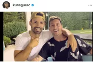 Desde la casa de Lionel Messi, “Kun” Agüero le dedicó un emotivo mensaje