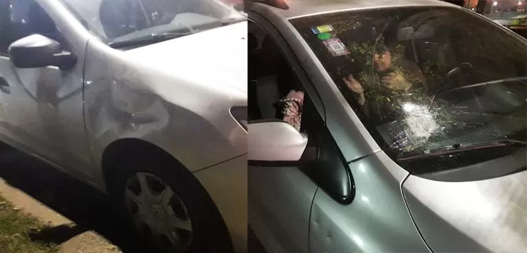 Así habrían quedado los autos tras el ataque. Foto Whatsapp