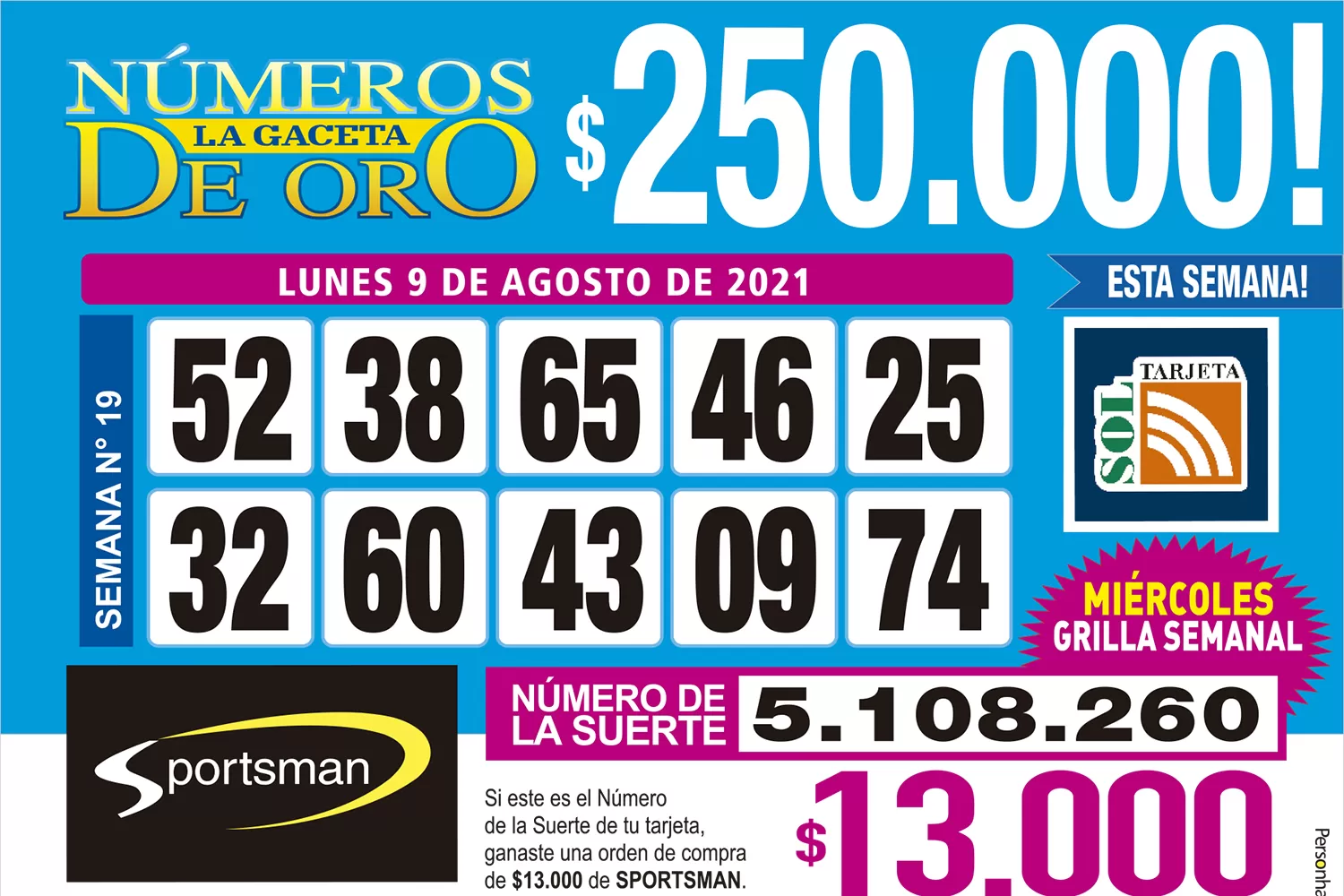 Los Números de Oro de LA GACETA