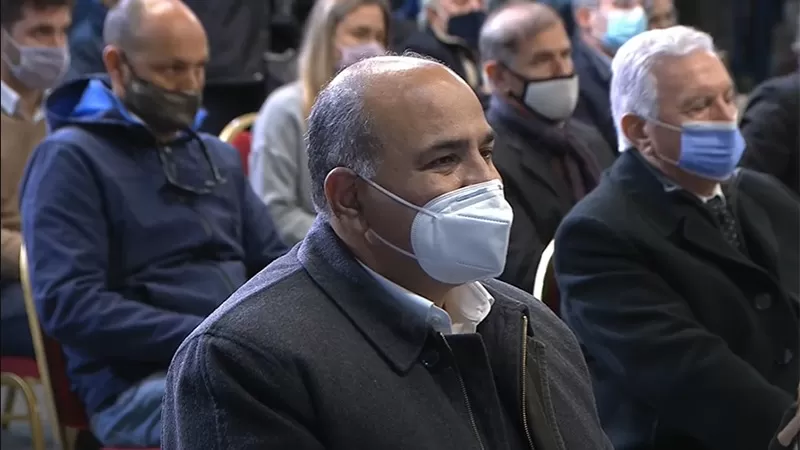 EN ENTRE RÍOS. El gobernador, Juan Manzur, en el acto encabezado por el Presidente.