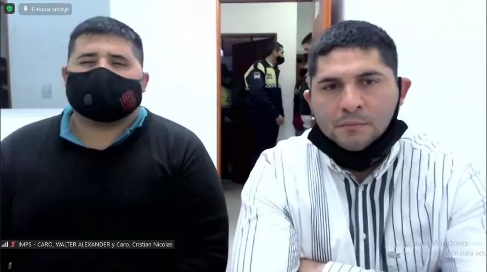 OTROS TIEMPOS. Los hermanos “Bichi” y “Kuki” Caro en la audiencia donde les dictaron la prisión preventiva por seis meses. 