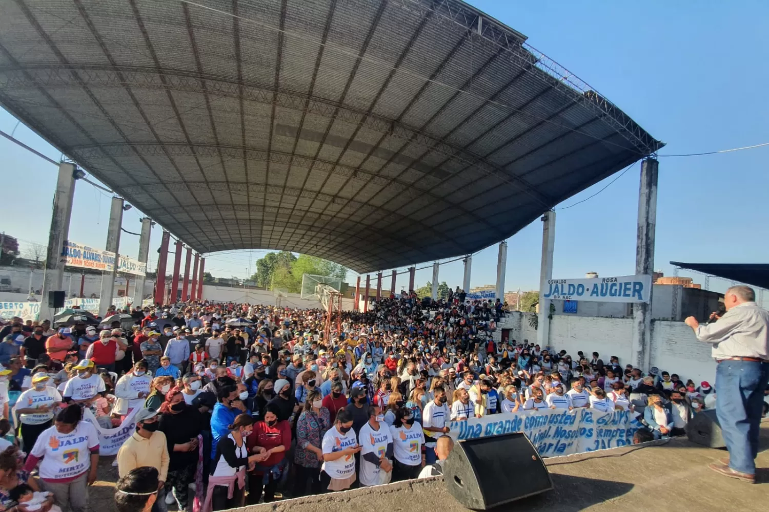 JALDO en el acto en 9 de Julio. FOTO PRENSA OSVALDO JALDO. 