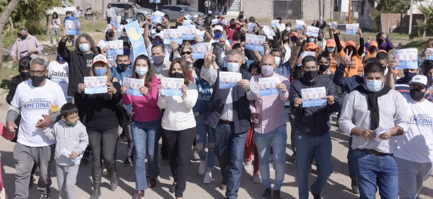 EN CAMPAÑA. El vicegobernador Jaldo encabezó un acto en La Madrid. Foto: Prensa HLT