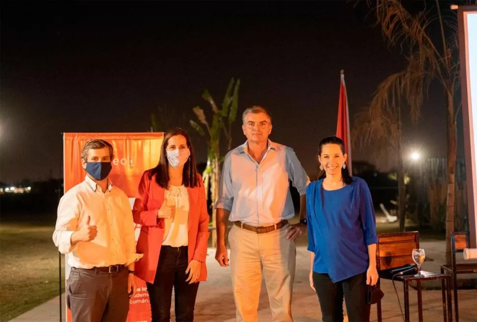 DEBUT. Mendilaharzu, Murga y Omodeo presentaron la sede de CREO.   