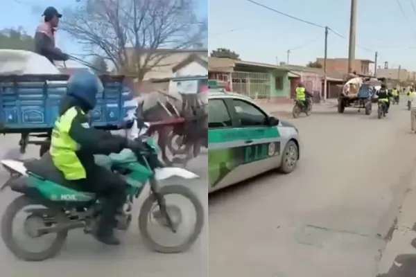 La persecución de cuatro motos y dos patrulleros a un carro en Alderetes se hizo viral: ¿Qué pasó?