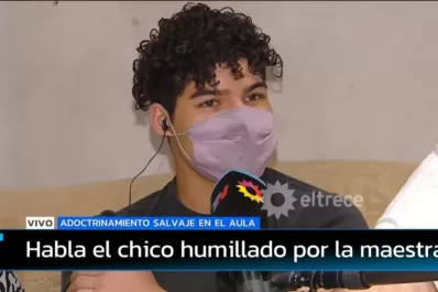 Yo quería que me responda una pregunta y ella sacó un libreto”, dijo el joven increpado por la maestra K