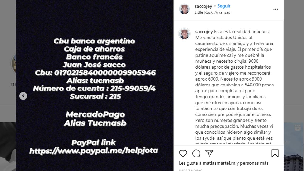 Un joven tucumano tuvo un accidente en Estados Unidos y necesita ayuda para la cirugía