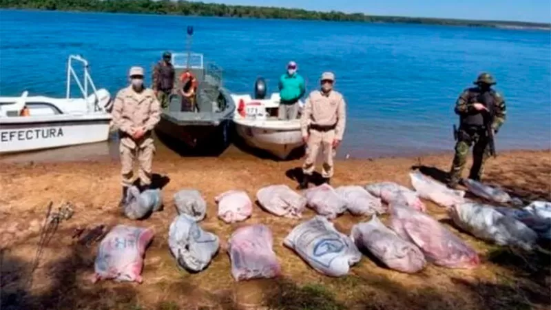 El operativo de Prefectura Naval en Corrientes.