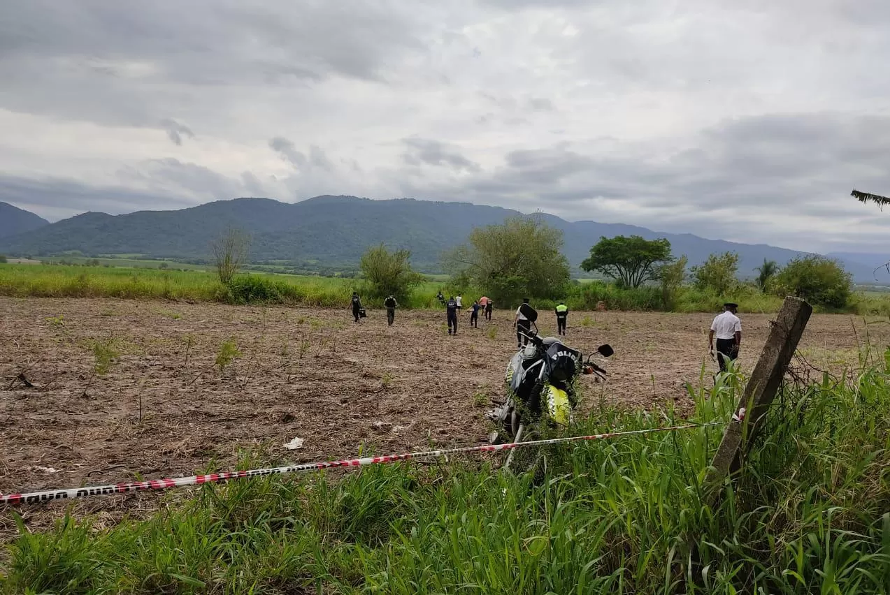 LUGAR DEL CRIMEN. Luna fue encontrado sin vida en un predio ubicado cerca de la ruta 301.