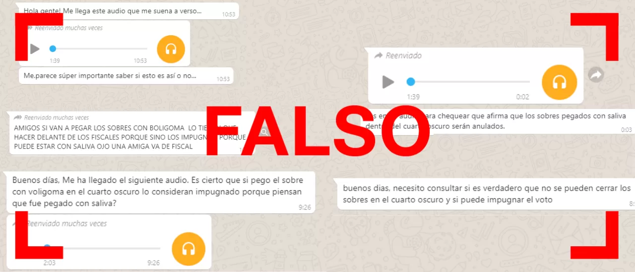 Es falso que se impugna el voto al cerrar el sobre con pegamento fuera de la vista de las autoridades de mesa