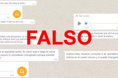 Es falso que se impugna el voto al cerrar el sobre con pegamento fuera de la vista de las autoridades de mesa