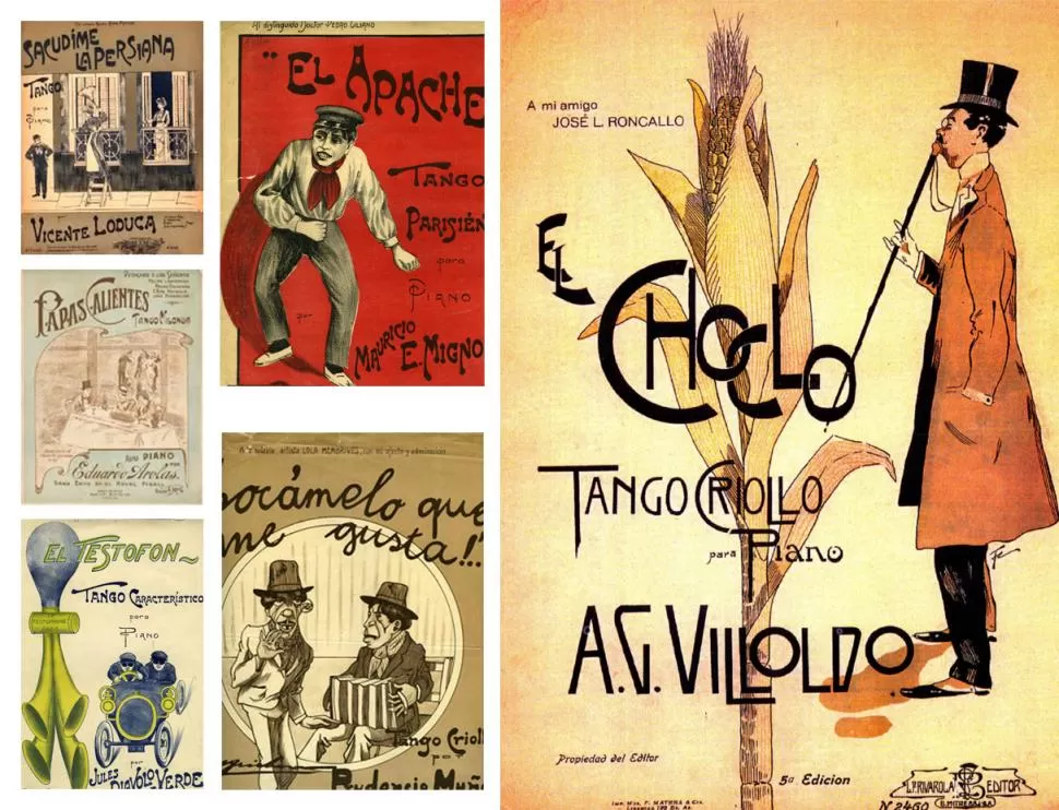 PORTADAS. Algunas de las ilustraciones que acompañaban a las partituras tildadas de atrevidas y sexuales. 