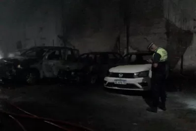 Un voraz incendio dañó varios vehículos en una guardería de Muñecas al 400
