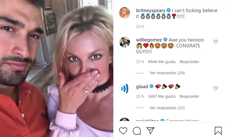 Britney Spears anunció su compromiso con un modelo y entrenador personal