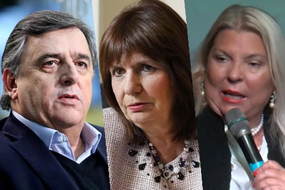 REFERENTES. Mario Negri, Patricia Bullrich y Elisa Carrió se refirieron a la situación que atraviesa el Gobierno.  