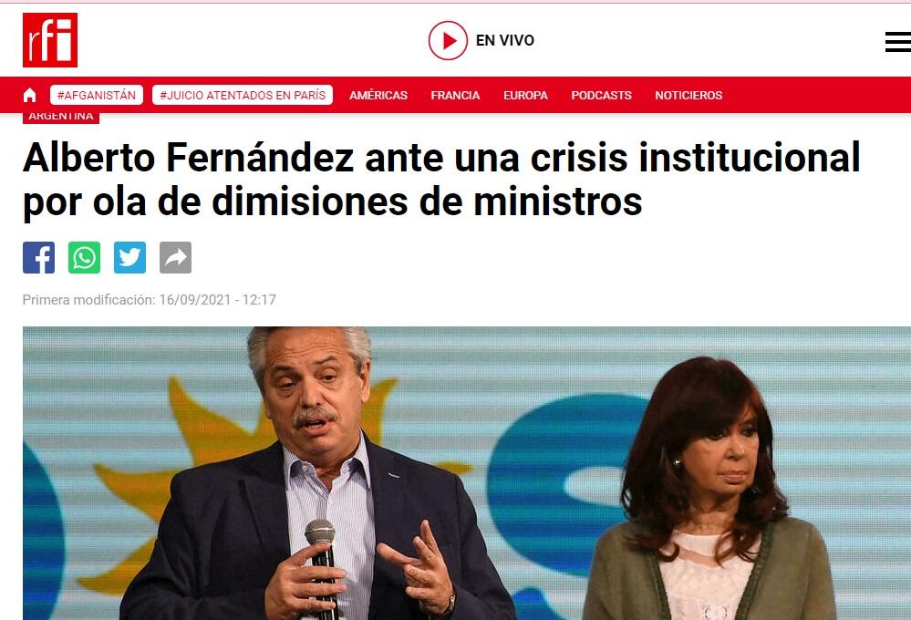 Así refleja la prensa internacional la crisis política de la Argentina