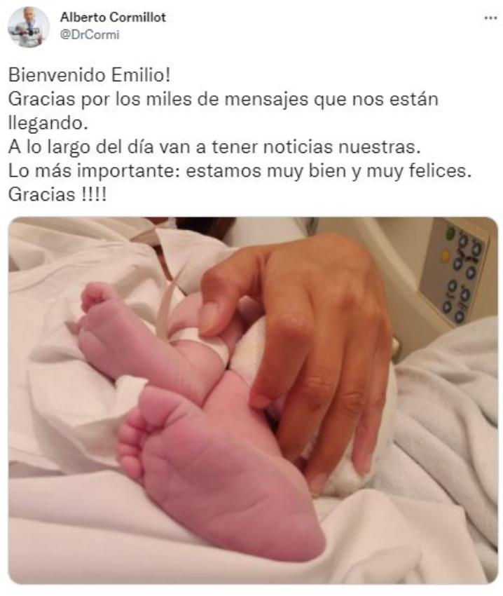 Nació el hijo de Alberto Cormillot y Estefanía Pasquini: estamos muy felices