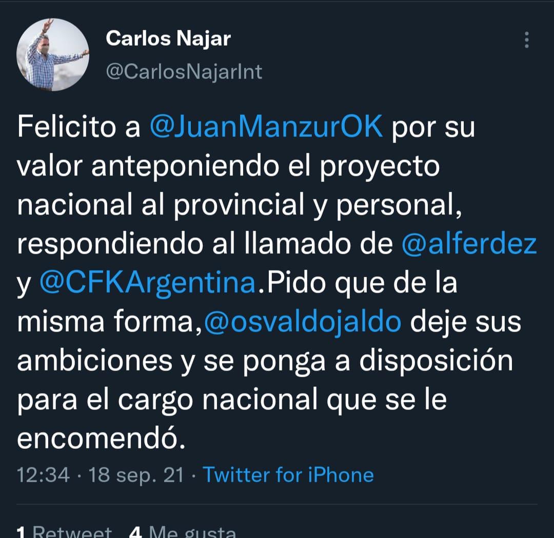 El manzurismo dice que Jaldo no puede quedar a cargo del PE y el jaldismo resiste la embestida