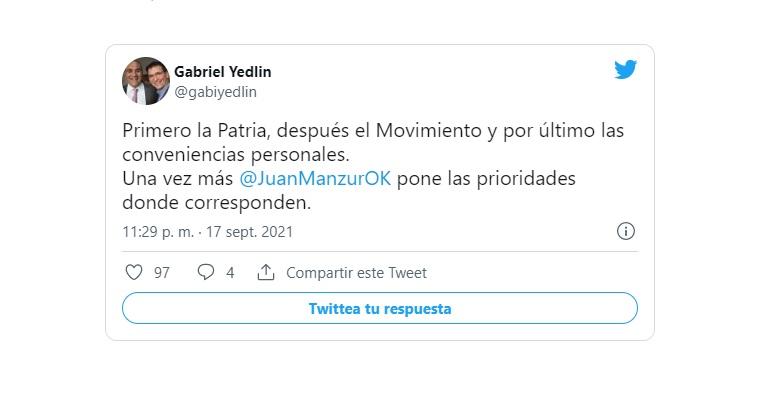 En las redes sociales, los manzuristas festejaron la designación del gobernador