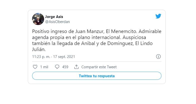 En las redes sociales, los manzuristas festejaron la designación del gobernador