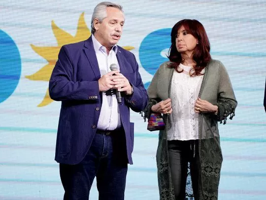 TENSIÓN. Alberto y Cristina luego de las PASO del domingo pasado. foto franco fafasuli / argra