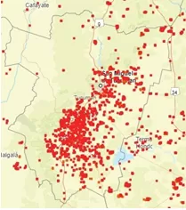 ALARMA. La imagen muestra las quemas ocurridas en septiembre.  
