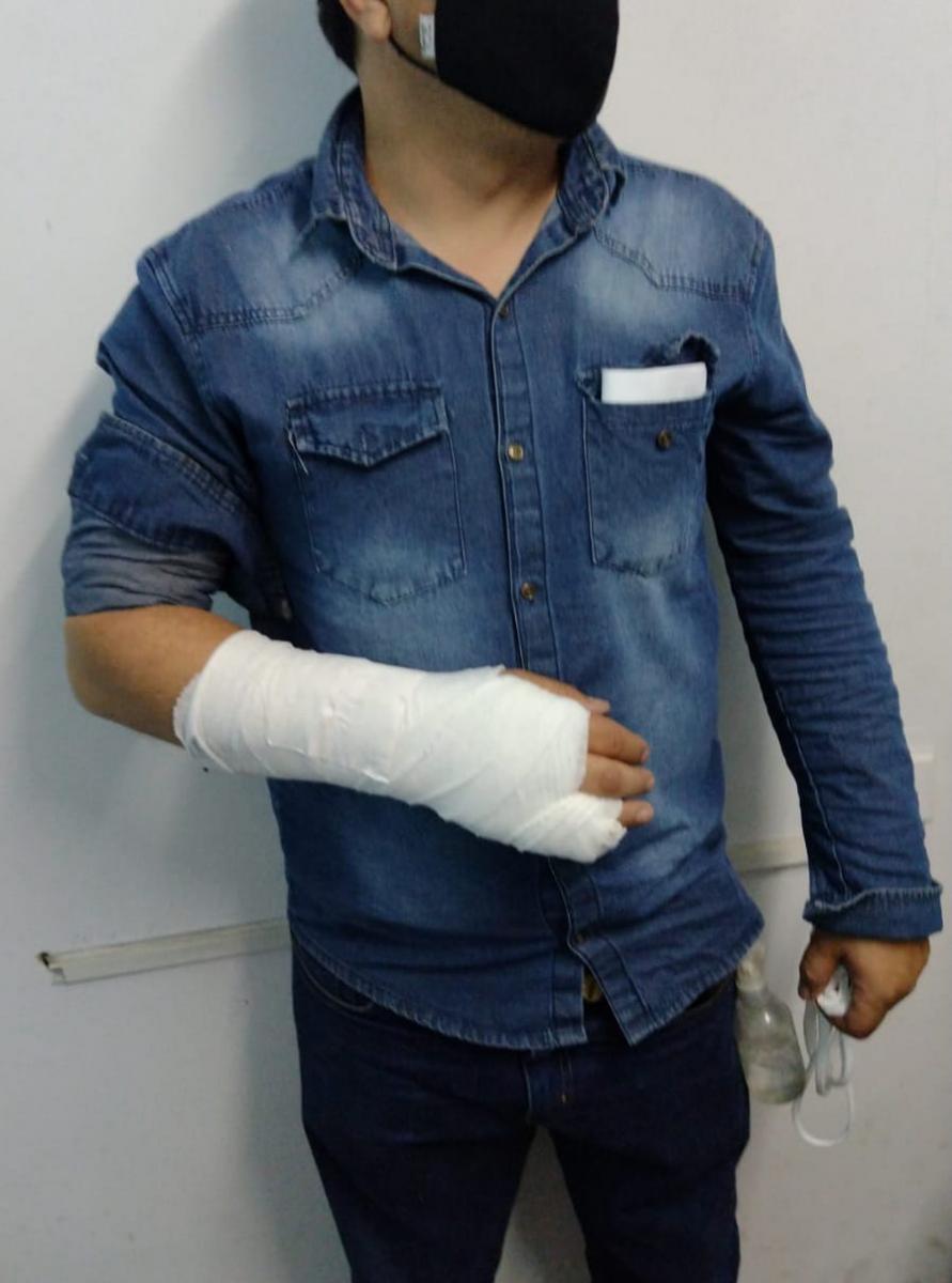Efectivo herido. Foto de la policía de Tucumán