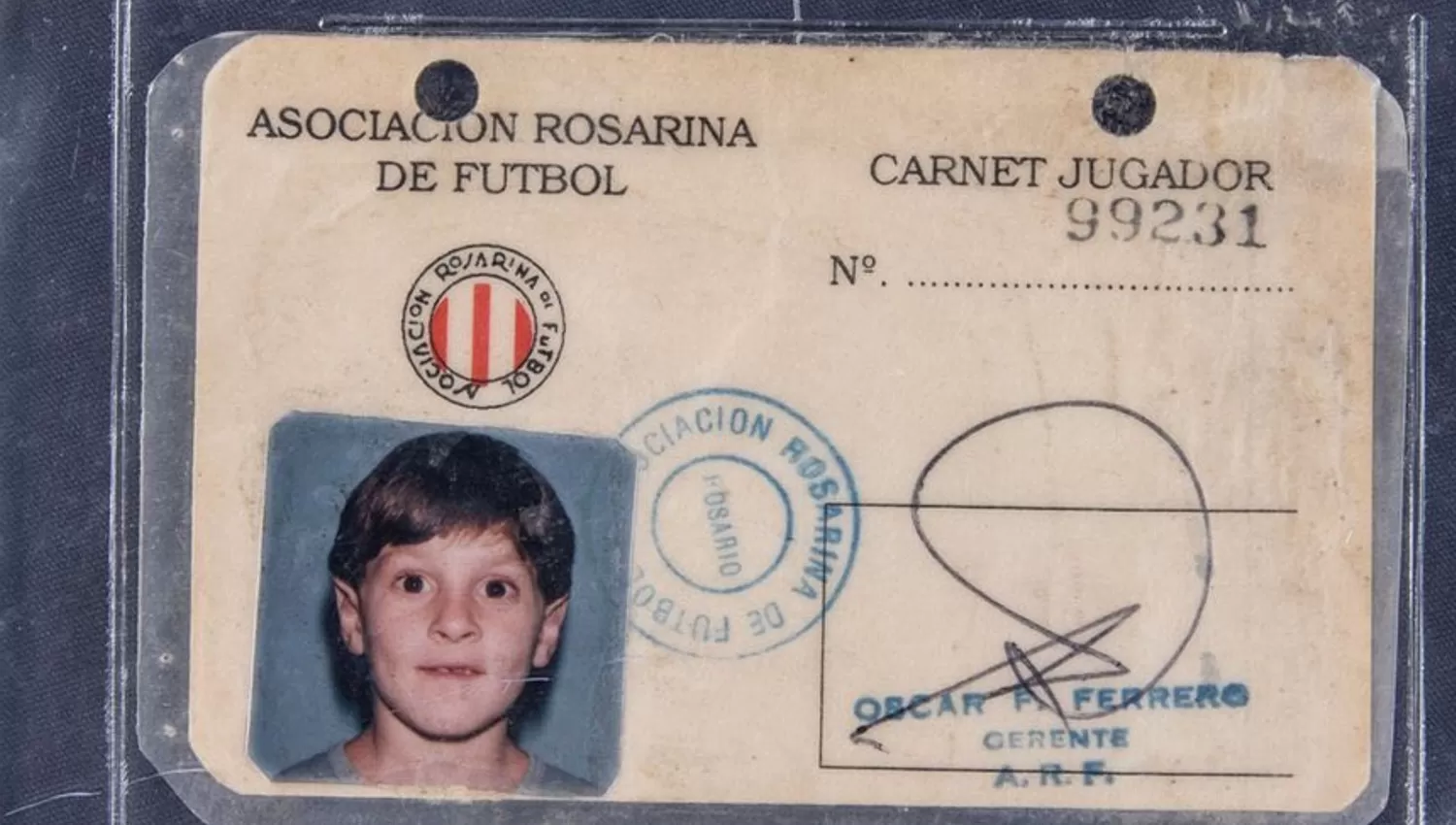 Carnet de infantiles de Lionel Messi