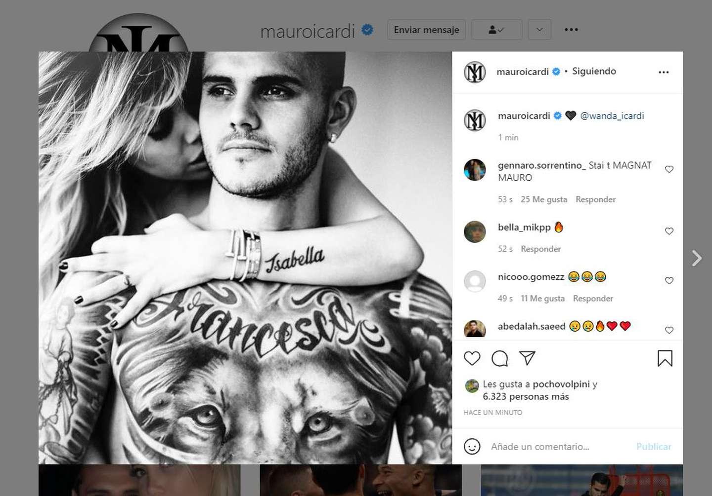 Sigue arrepentido: Icardi le dedicó un posteo íntimo a Wanda Nara