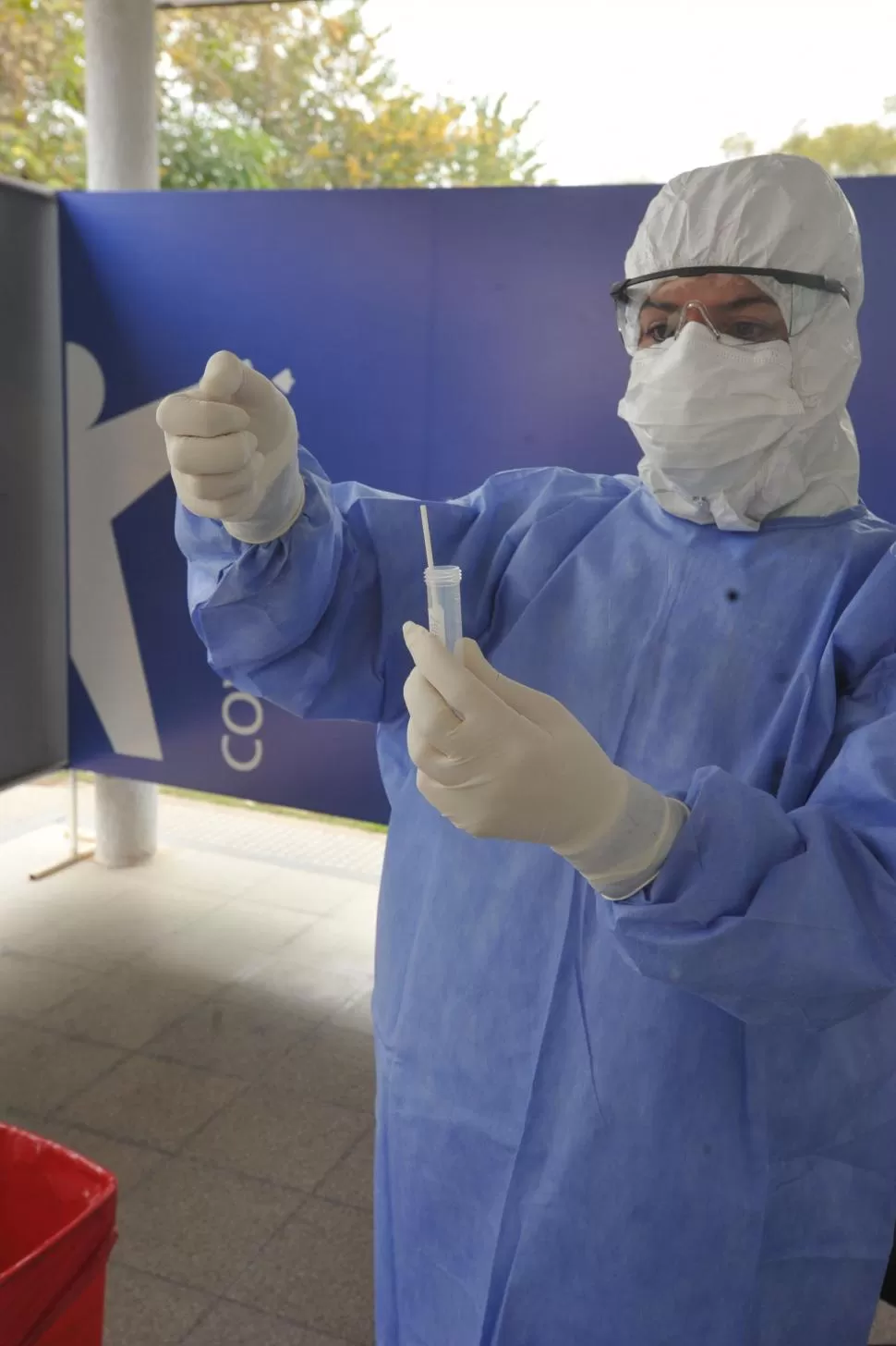 TRABAJO DE DETECCIÓN. Con las muestras de los hisopados, los técnicos determinan la circulación de Delta. 