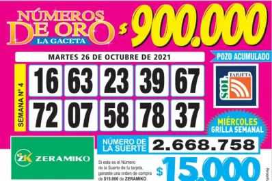 Los Números de Oro de LA GACETA