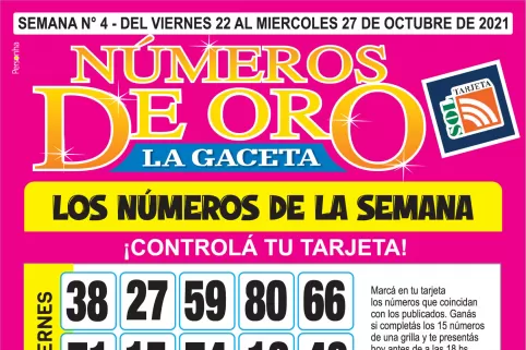 ¡Mucha suerte! Esta es la grilla completa de los Números de Oro