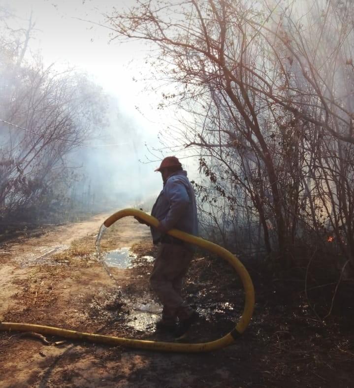 BURRUYACU. Bomberos luchan contra el fuego por segundo día consecutivo.