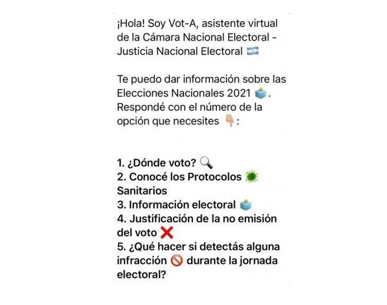 Elecciones 2021: Lanzan un chatbot para responder consultas por WhatsApp